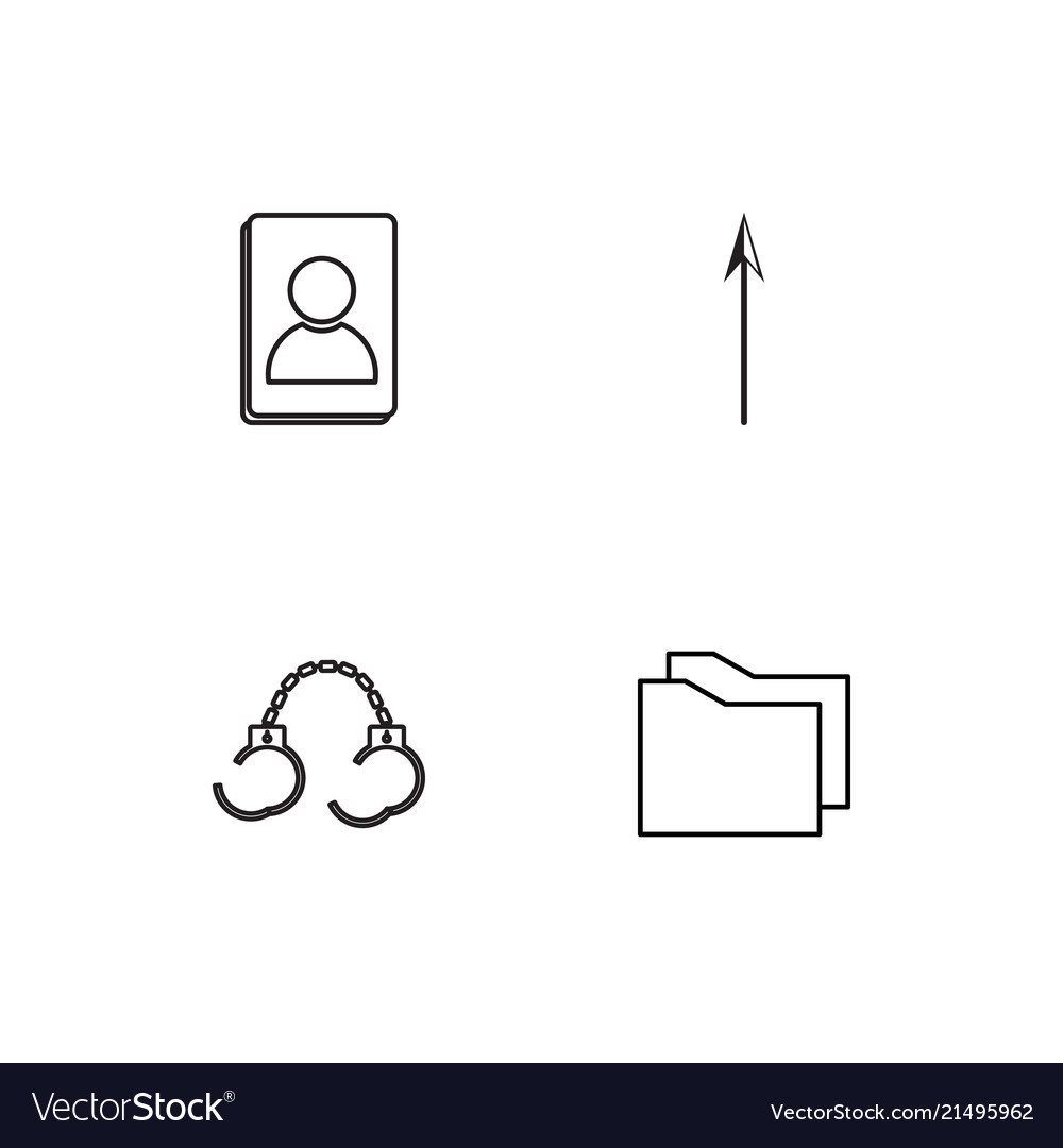 Office linear icons set simple outline