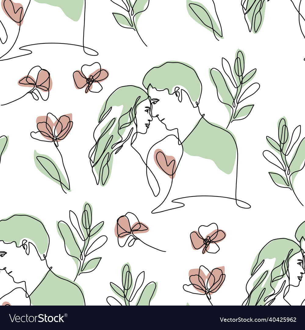 One line abstract seamless pattern vector image One line abstract seamless pattern