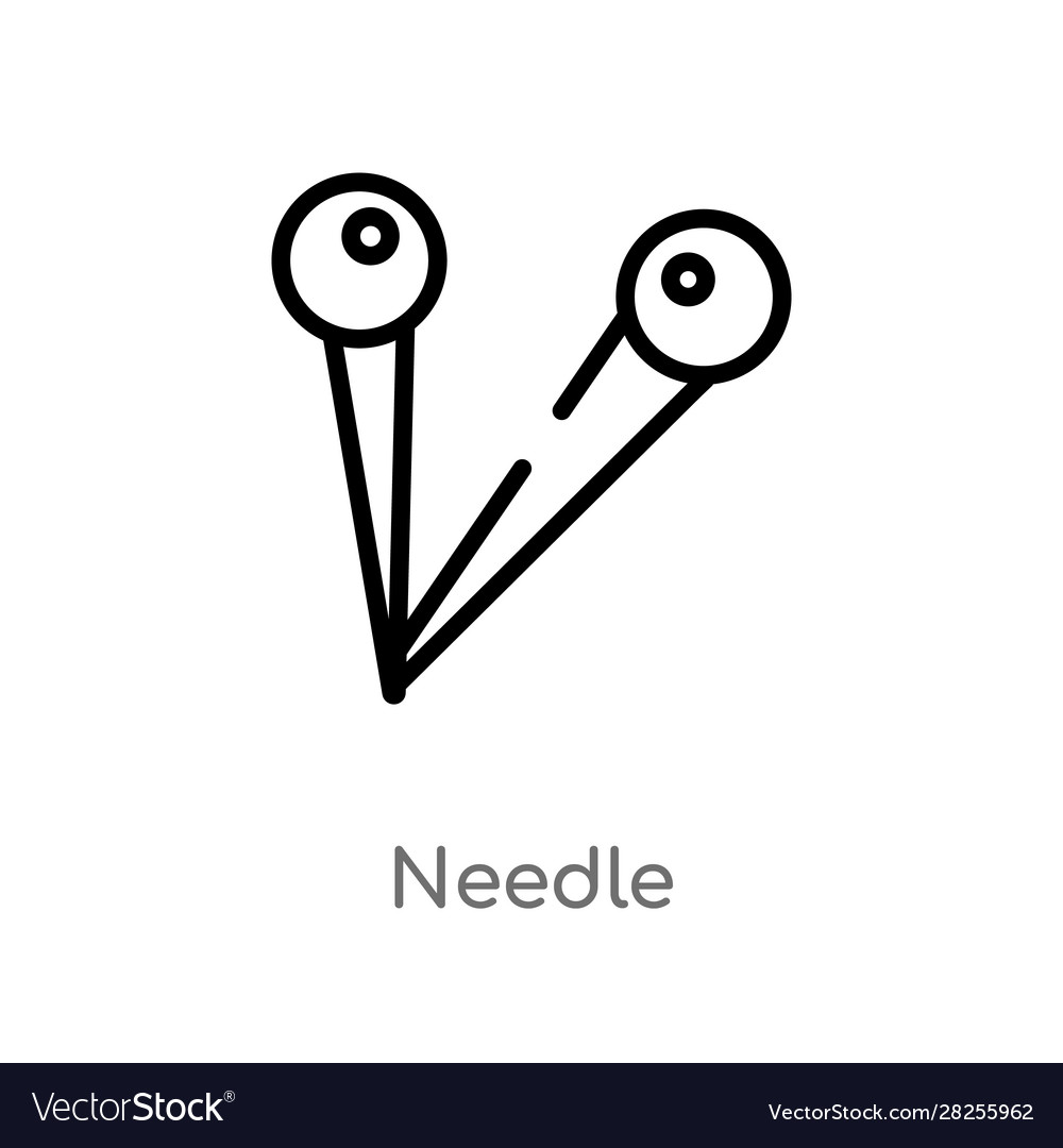 Outline needle icon isolated black simple line Vector Image