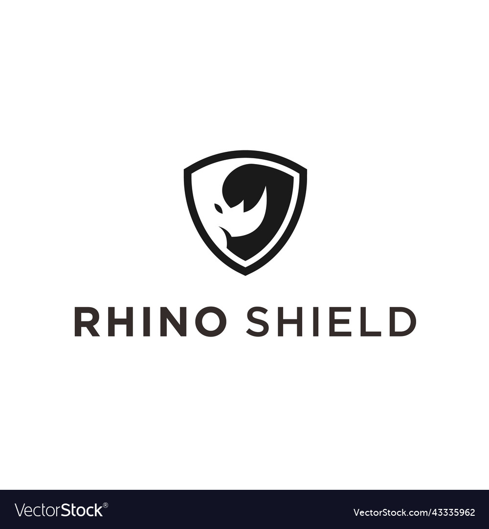 Rhino shield logo design Royalty Free Vector Image