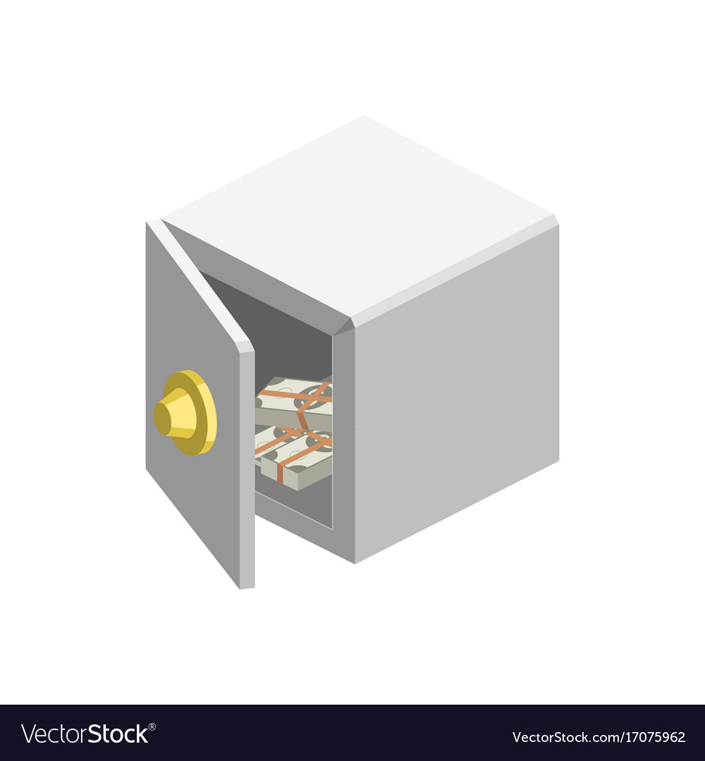 Safe with money isometric