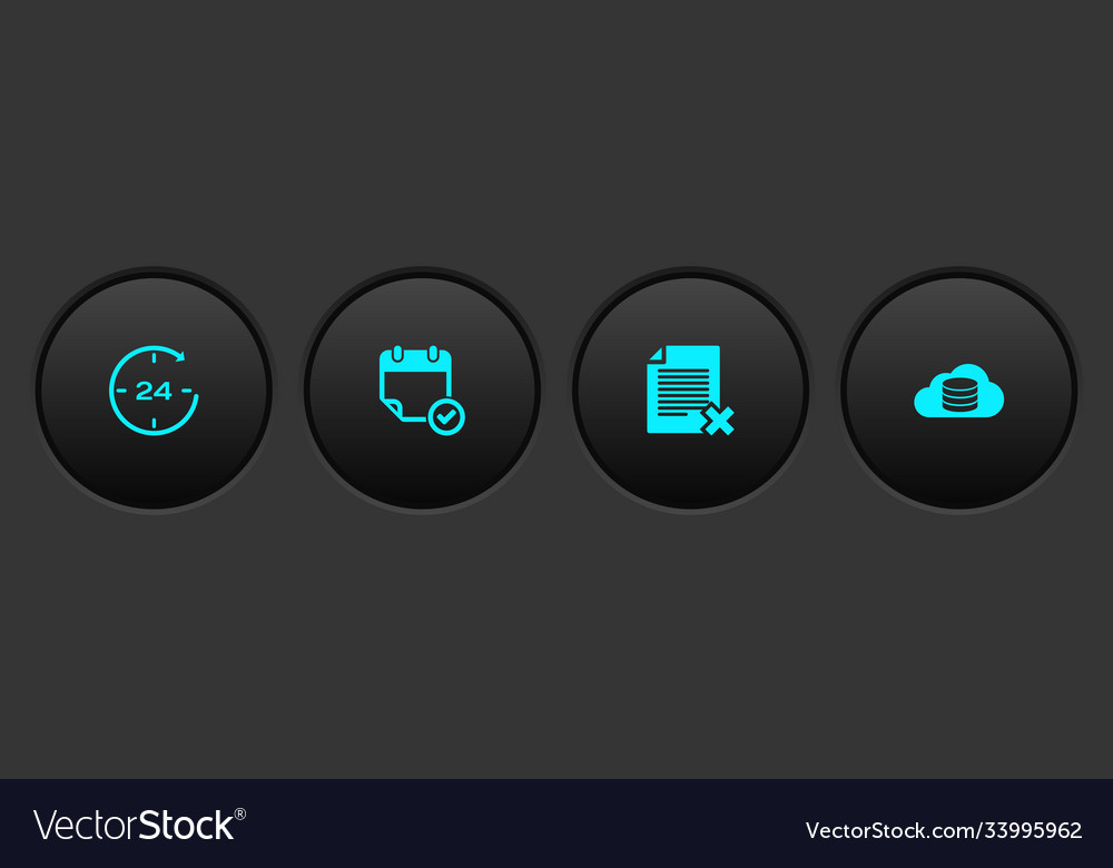 Set clock 24 hours calendar with check mark Vector Image Set clock 24 hours calendar with check mark