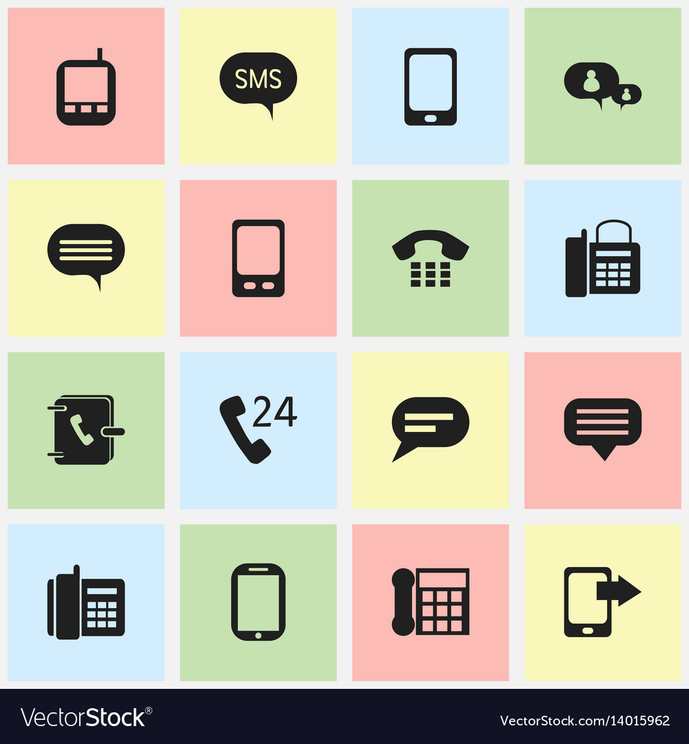 Set of 16 editable communication icons includes