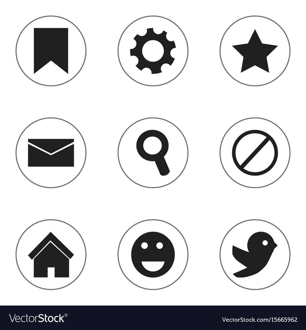Set of 9 editable network icons includes symbols