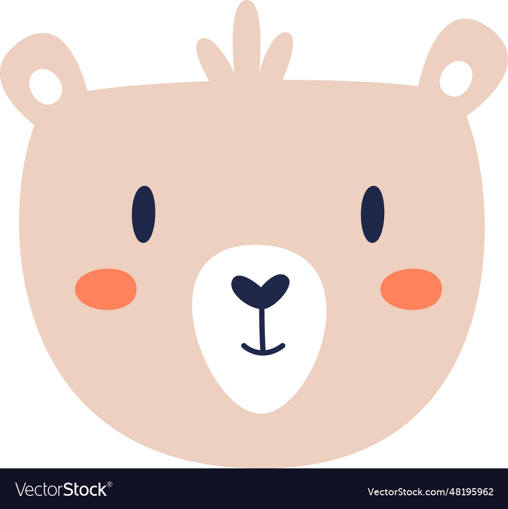 Teddy bear head Royalty Free Vector Image - VectorStock