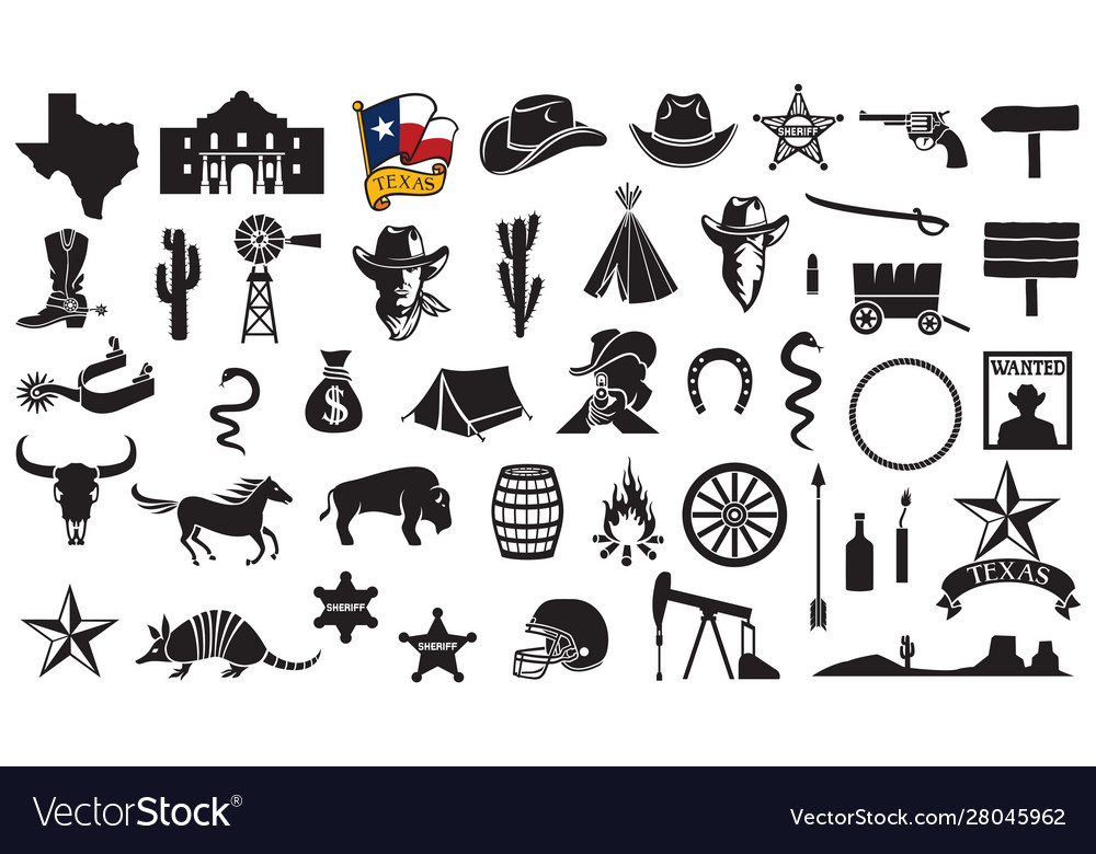 Texas icons set Royalty Free Vector Image - VectorStock