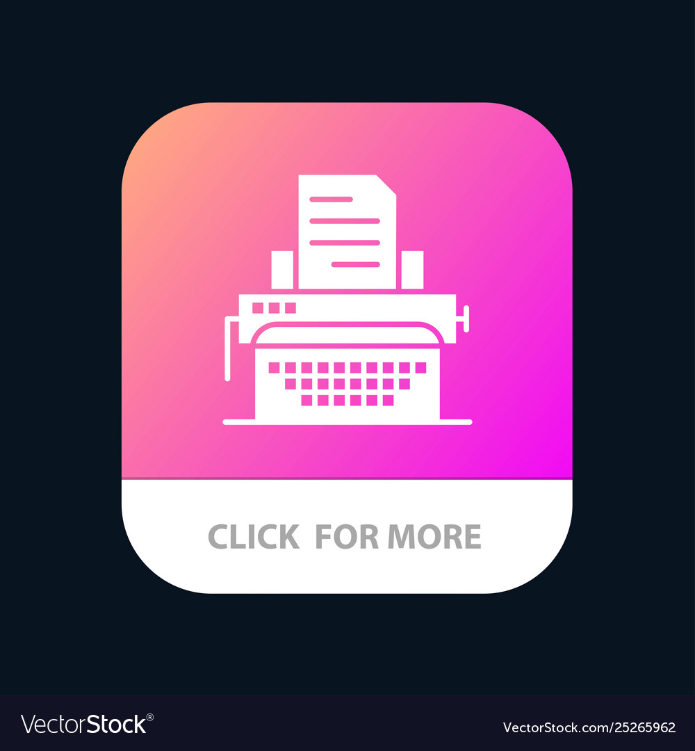 Typewriter typing document publish mobile app