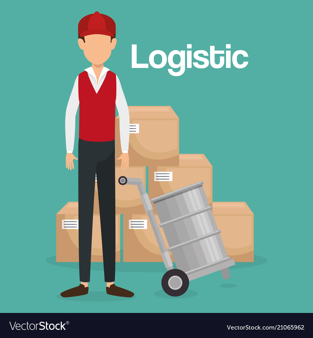 Worker logistic service avatar vector image Worker logistic service avatar