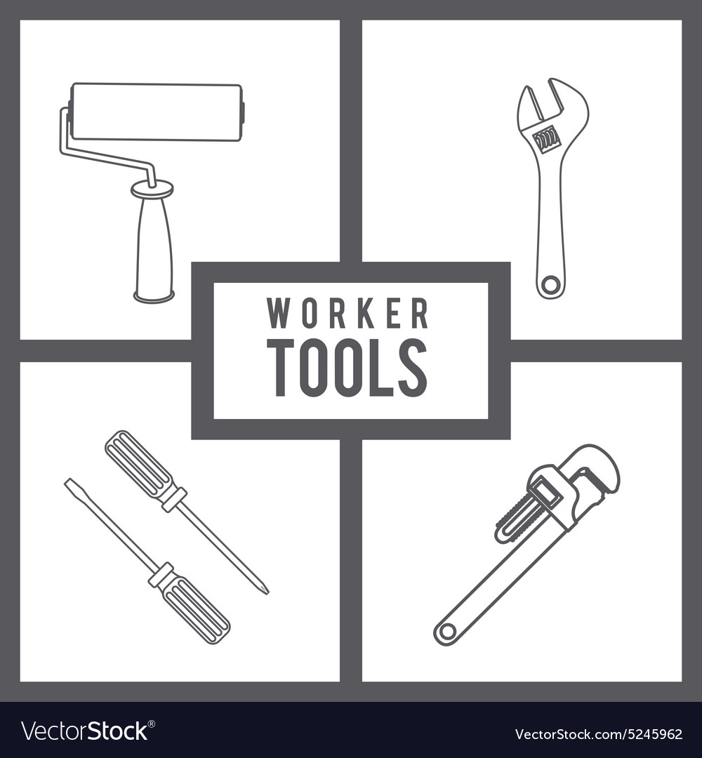 Worker Tools Design Royalty Free Vector Image - Vectorstock