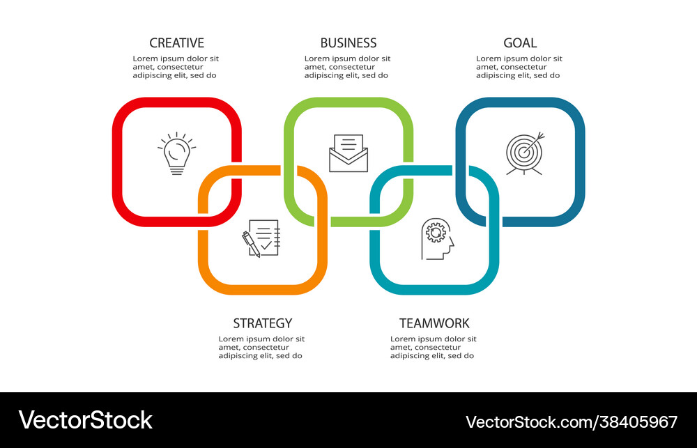 Abstract elements graph diagram with 5 steps Vector Image