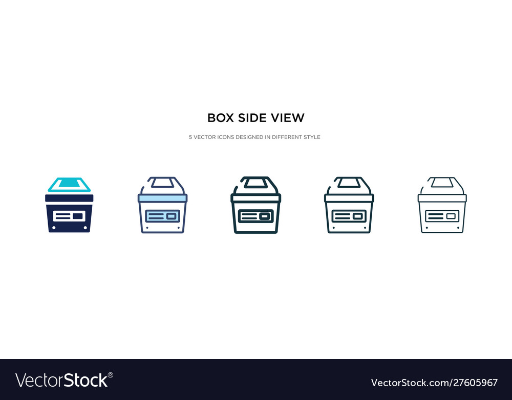 Box side view icon in different style two