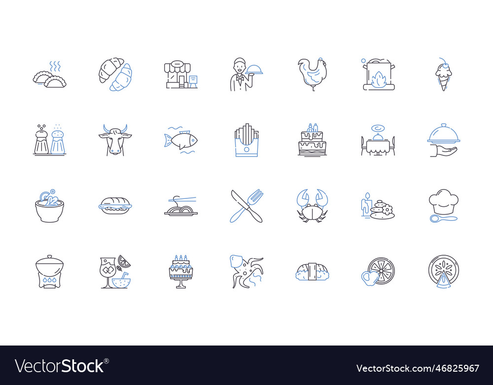 Chomping line icons collection bite chew crunch
