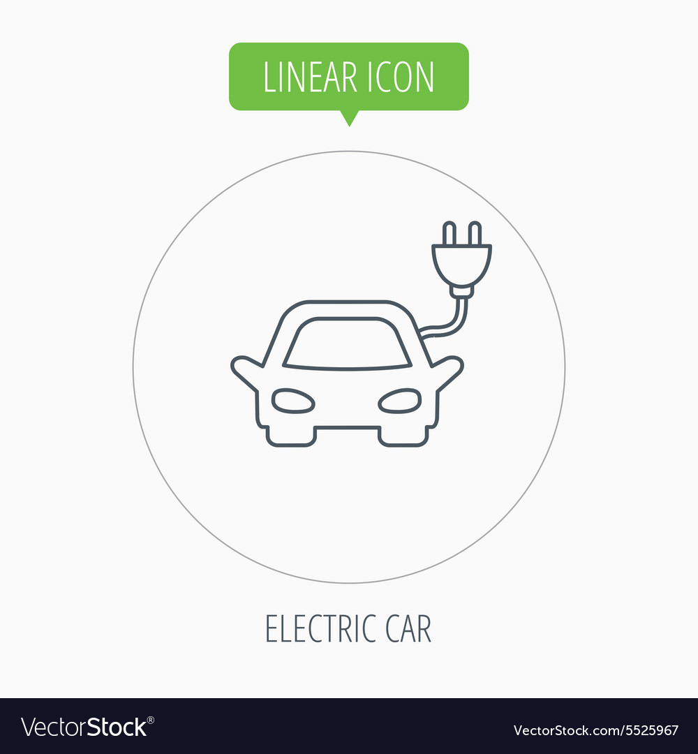 Electric car icon hybrid auto transport sign