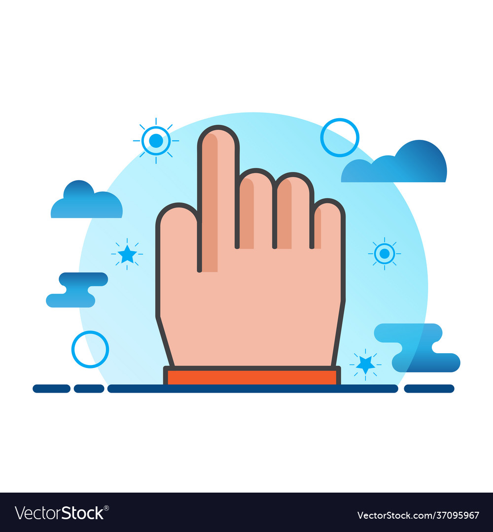 Finger click flat icon can use for design vector image Finger click flat icon can use for design
