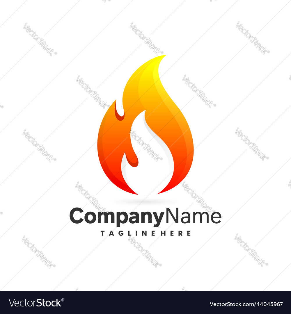 Fuel Flame Logo Icon Template Royalty Free Vector Image