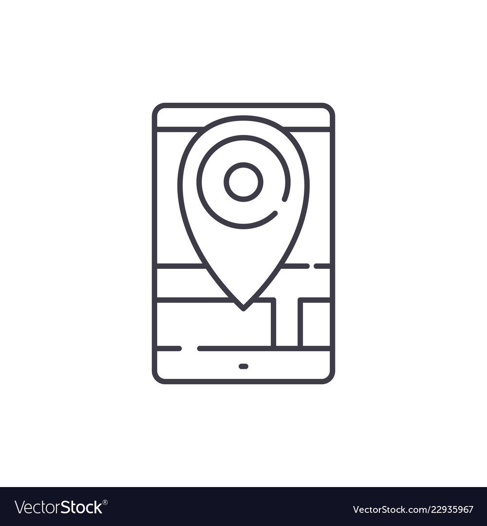 Geolocation line icon concept