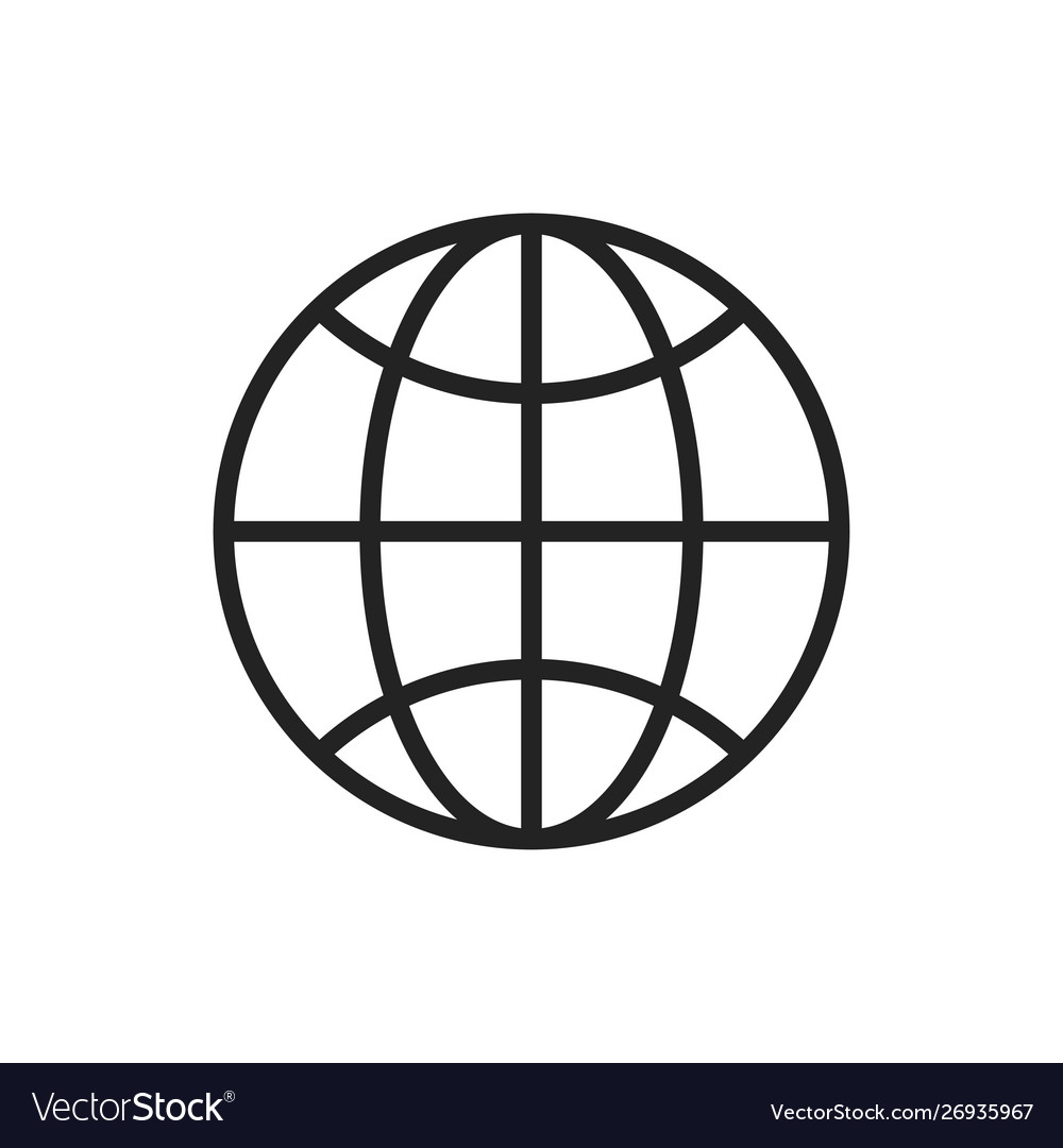 Globe and earth planet web icons in line style vector image Globe and earth planet web icons in line style