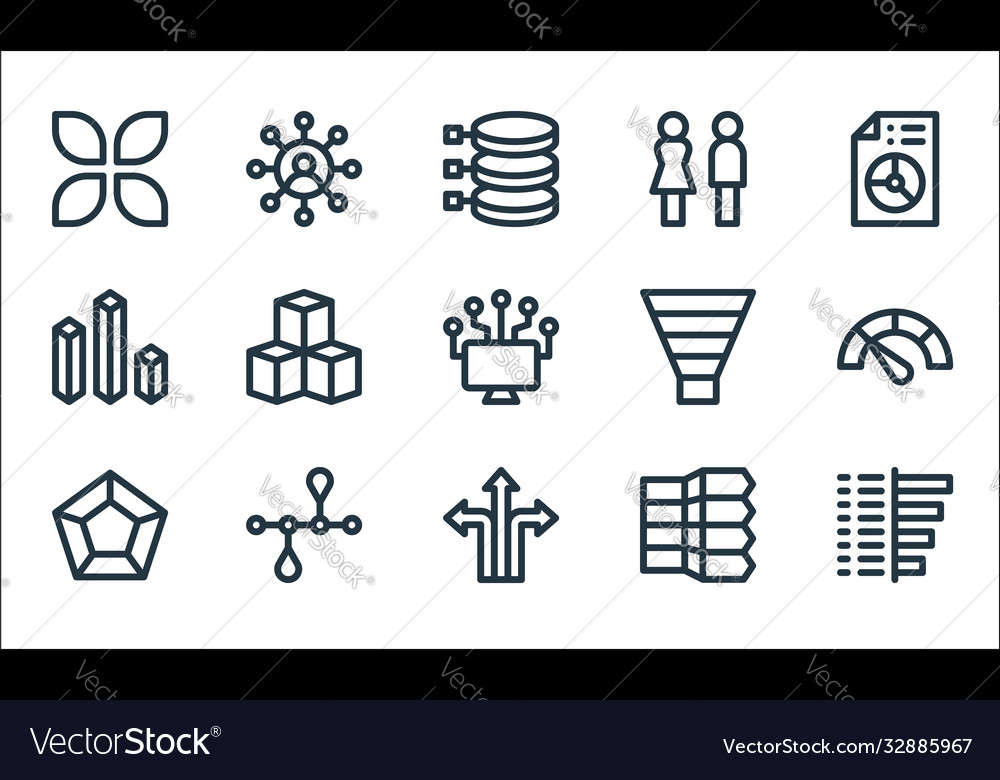 Infographic elements line icons linear set