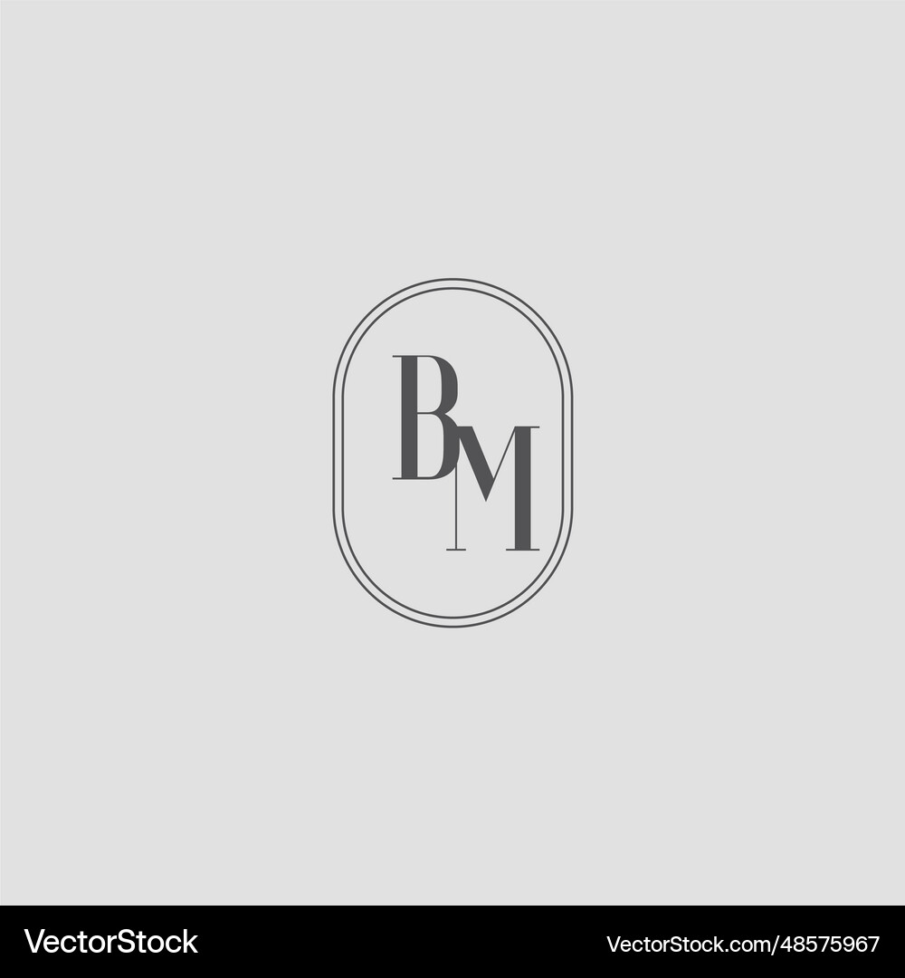 Initial bm wedding monogram logo design – Royalty-Free Vector | VectorStock