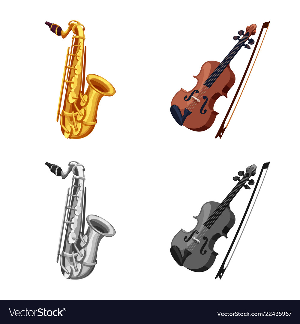 Isolated object of music and tune logo collection