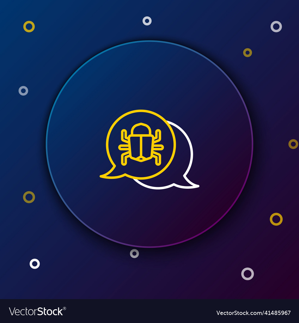 Line system bug concept icon isolated on blue