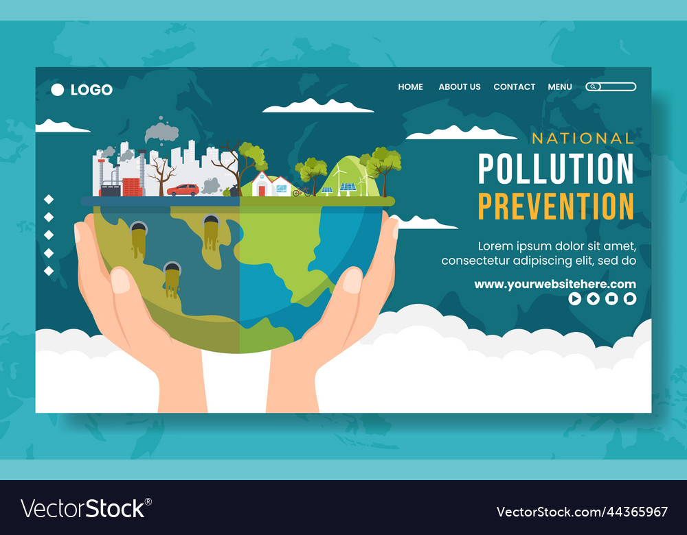 National pollution prevention day landing page vector image National pollution prevention day landing page