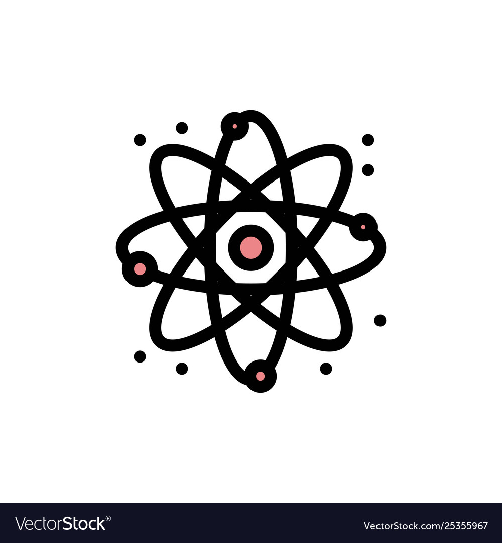 Physics react science flat color icon banner vector image Physics react science flat color icon banner
