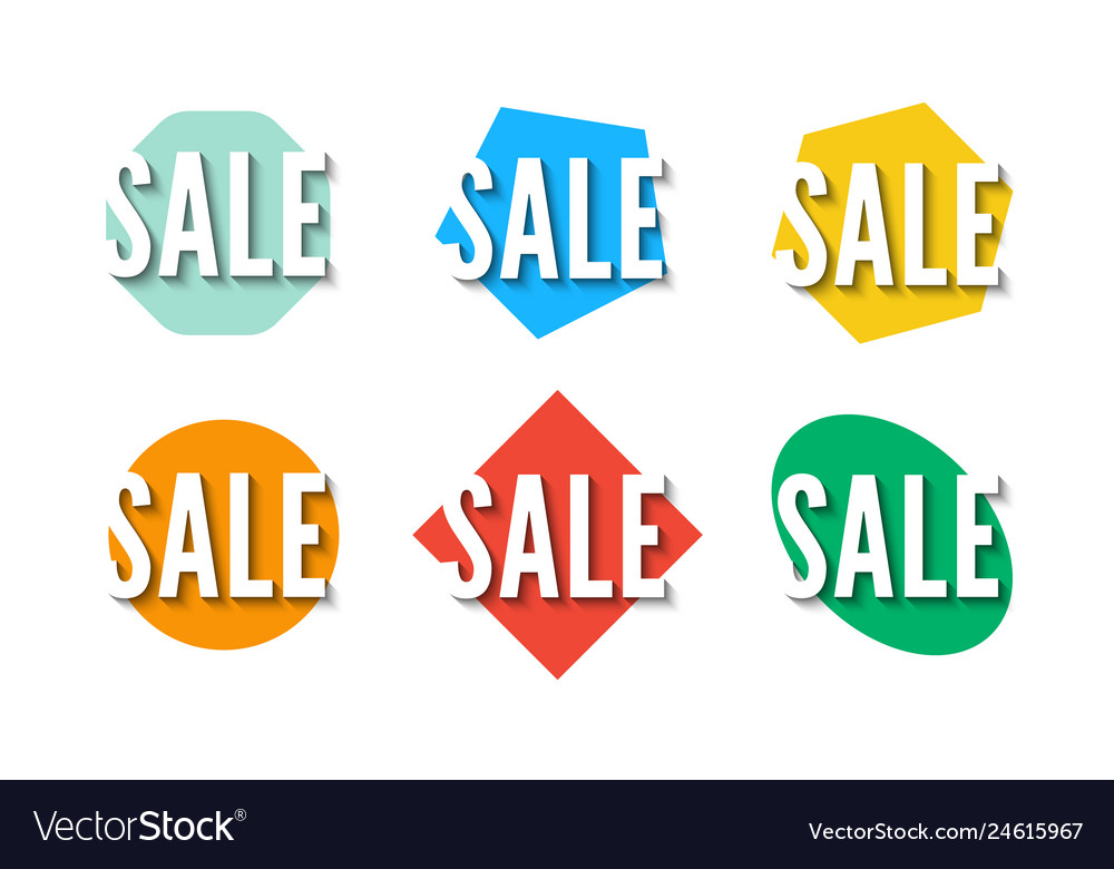 Sale stickers collection set of promotional