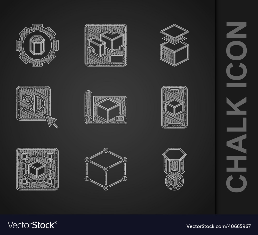 Set graphing paper for engineering isometric cube vector image Set graphing paper for engineering isometric cube