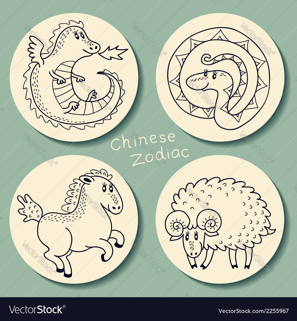 Set of the chinese zodiac signs