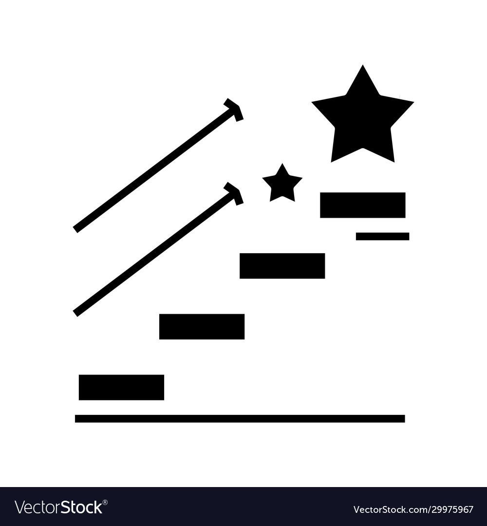 Star way black icon concept Royalty Free Vector Image