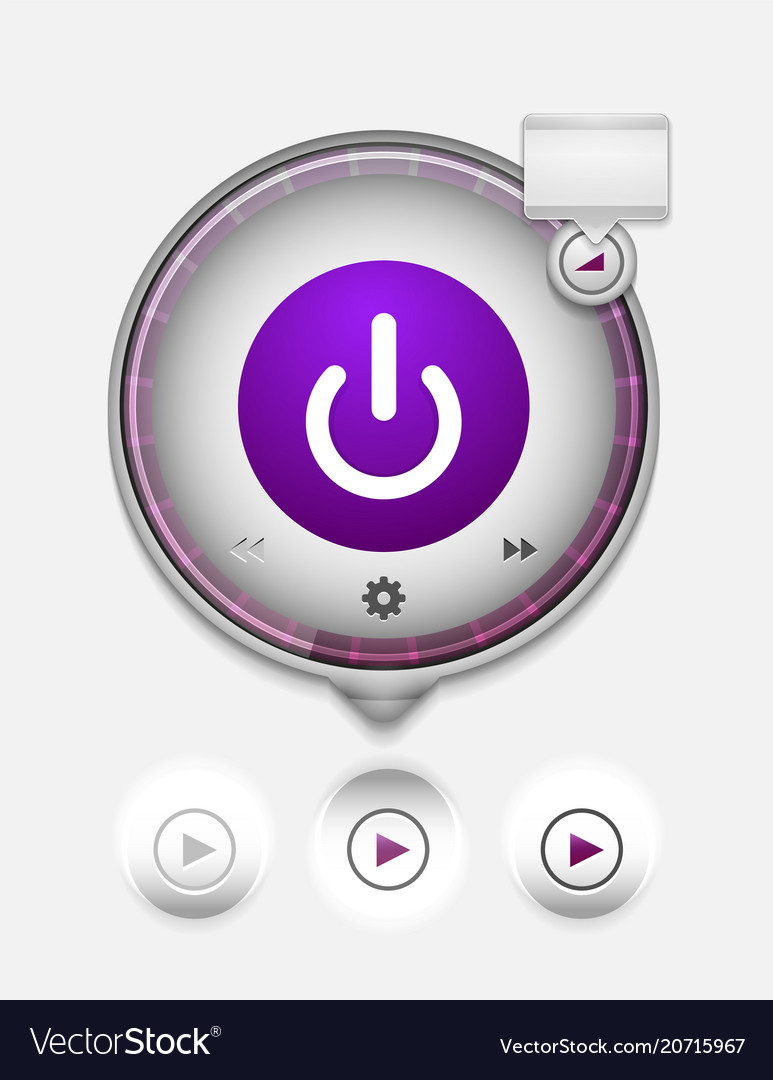 Start power button ui icon design on off symbol vector image Start power button ui icon design on off symbol