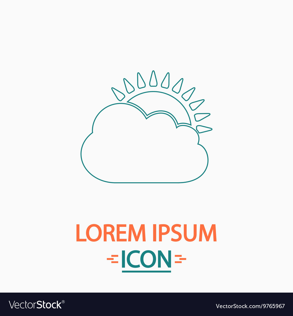 Sun and cloud computer symbol vector image Sun and cloud computer symbol