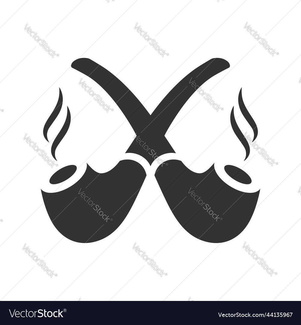 Two Crossed Tobacco Pipes Royalty Free Vector Image 6740