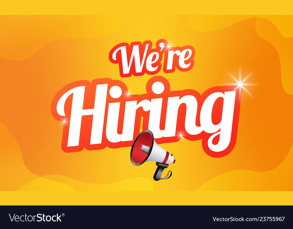 We are hiring banner with megaphone join our team Vector Image