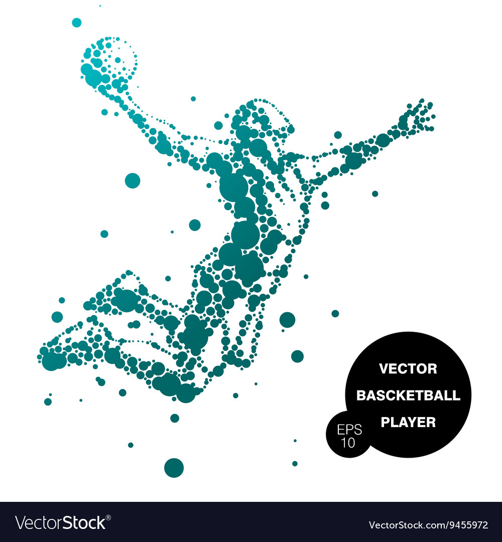 Abstract basketball player in jump