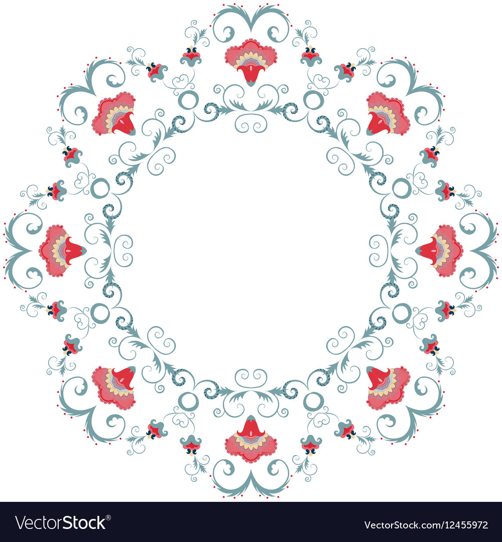 Abstract floral frame design element
