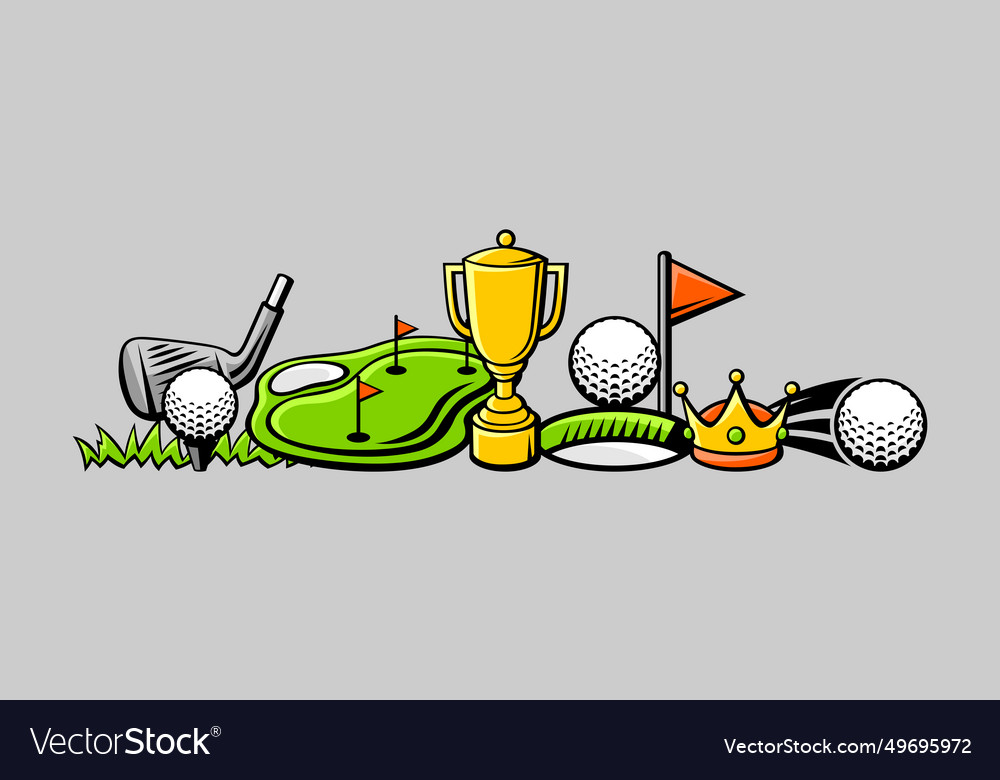 Background with golf items sport club