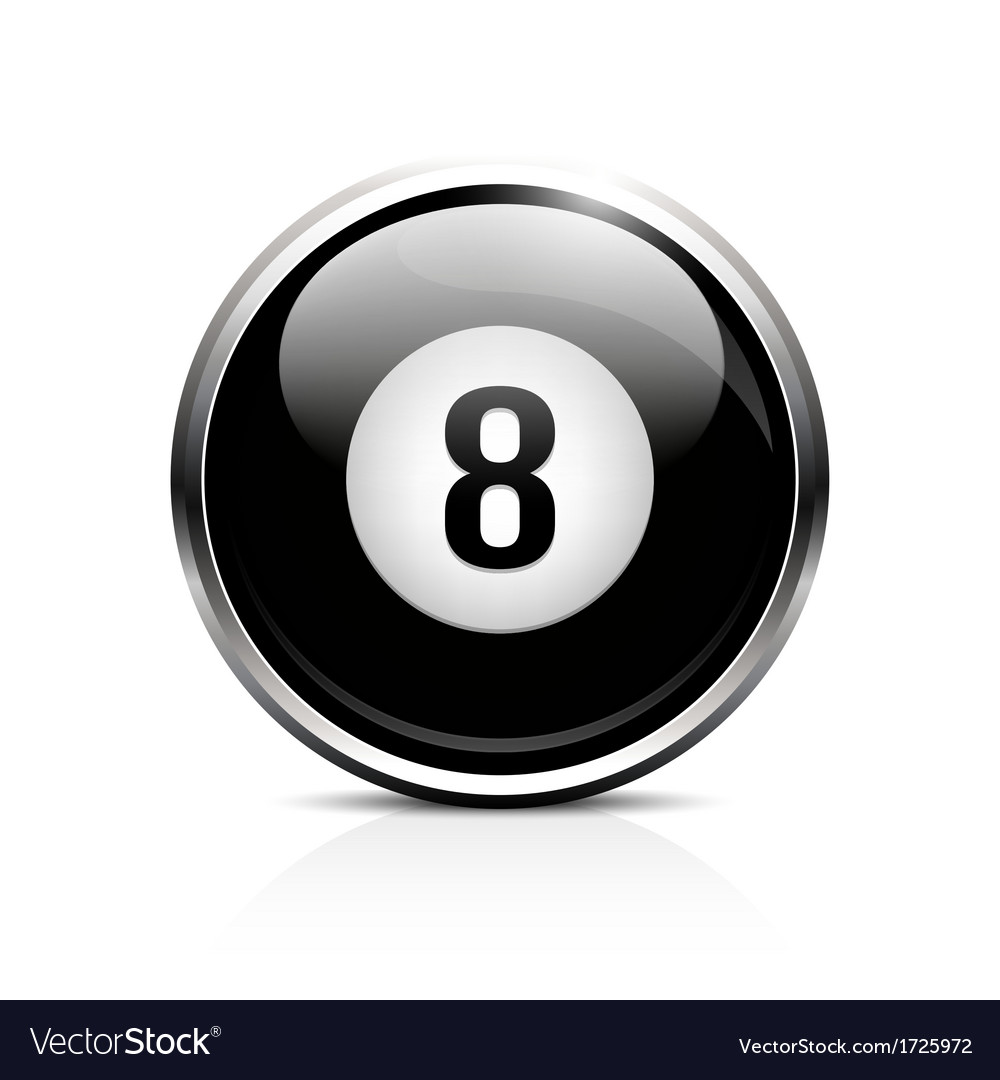 Billiard eight ball icon Royalty Free Vector Image