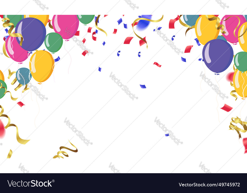 Birthday background with balloons confetti Vector Image