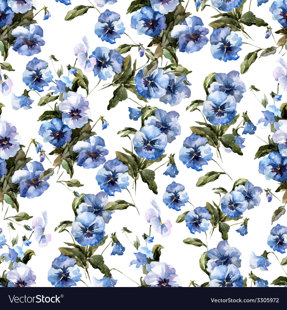 Blue flowers 3 Royalty Free Vector Image