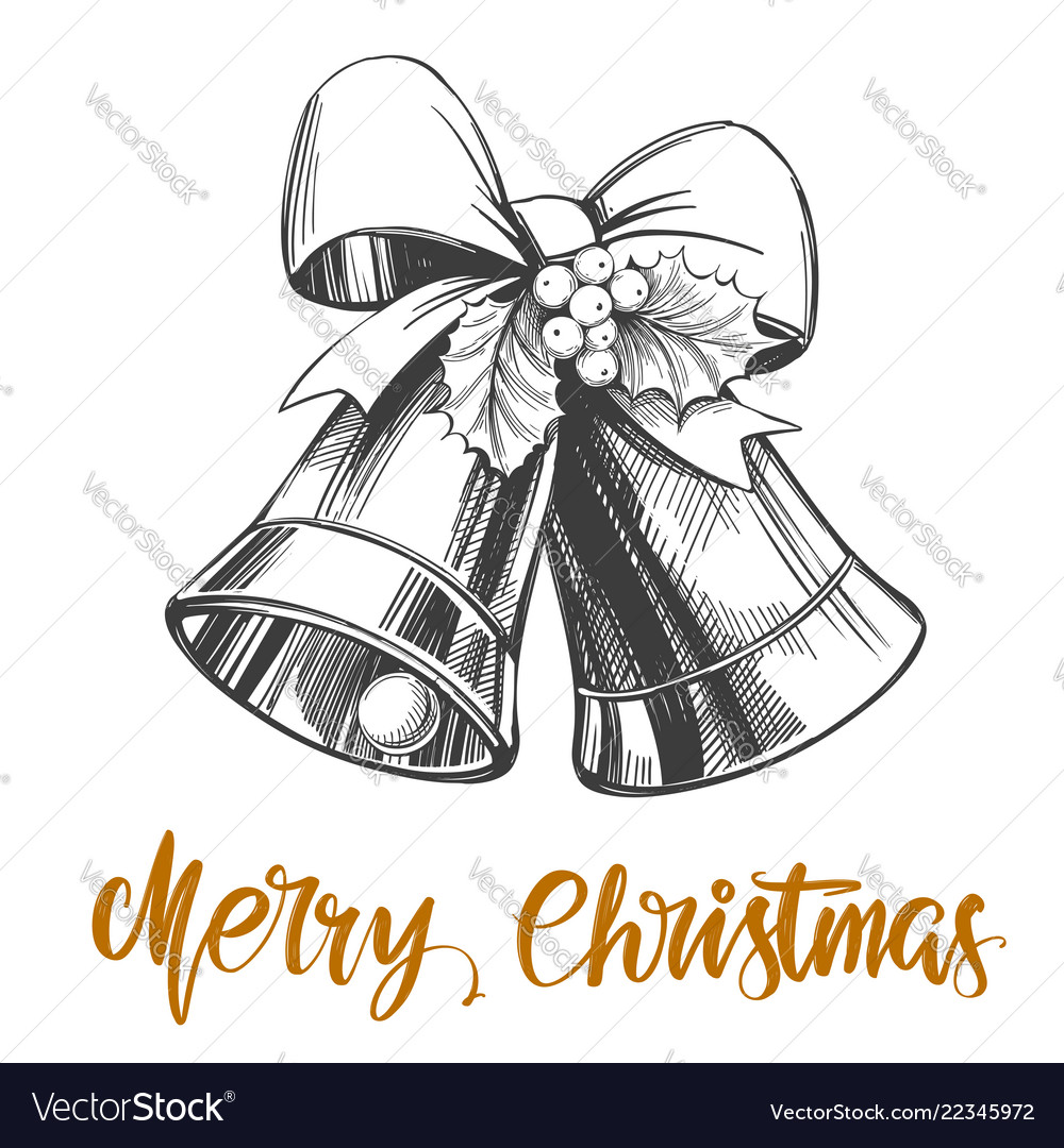 Christmas bells calligraphy lettering text symbol Vector Image