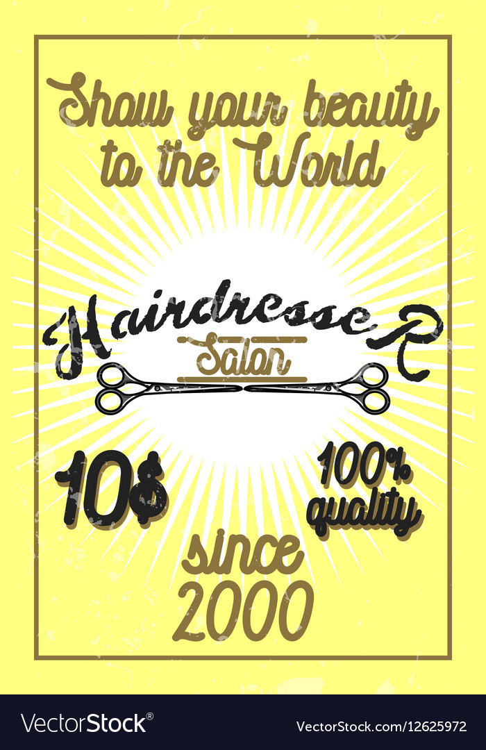 Color Vintage Hairdresser Salon Banner Royalty Free Vector