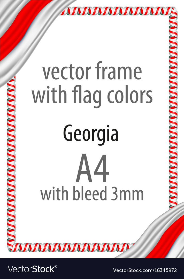 Frame and border of ribbon with the colors