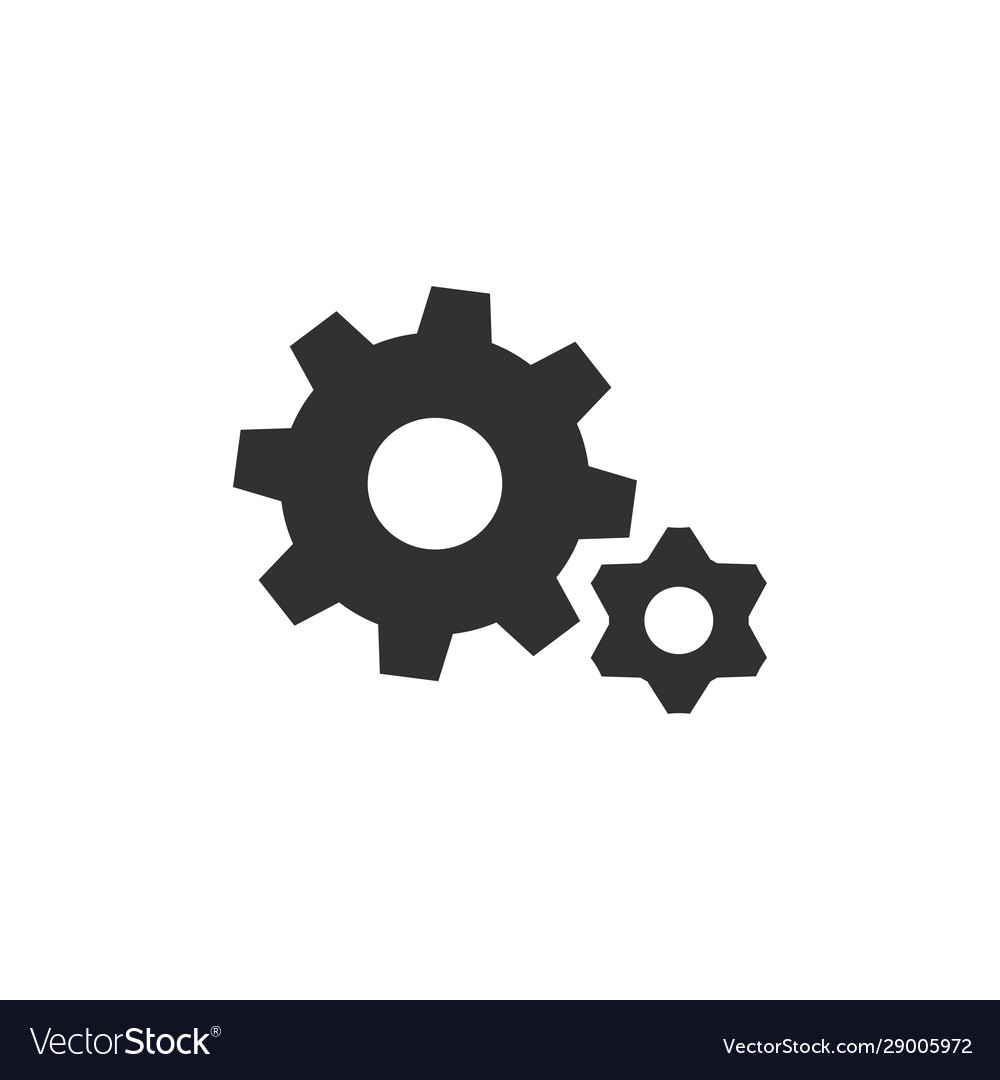 Gear wheel cogweel big and small icon isolated