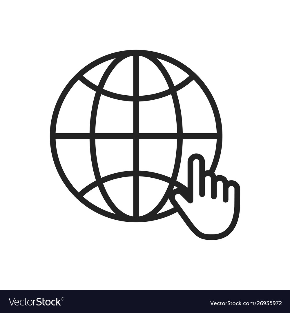 Globe and earth planet web icons in line style vector image Globe and earth planet web icons in line style