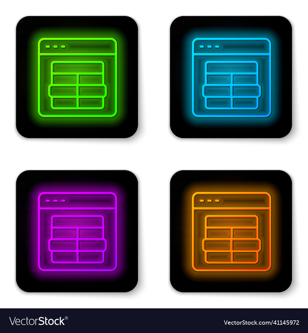 Glowing neon line mysql code icon isolated vector image Glowing neon line mysql code icon isolated