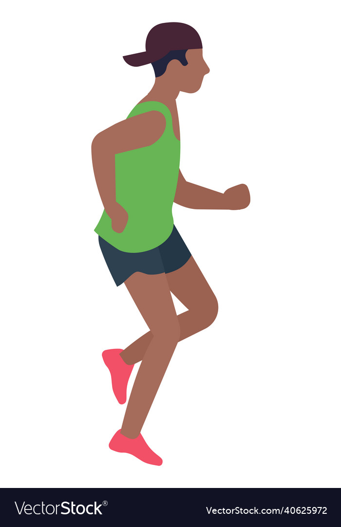 Mann mit Jogging-Typ im Sportkappentraining vector image Mann mit Jogging-Typ im Sportkappentraining