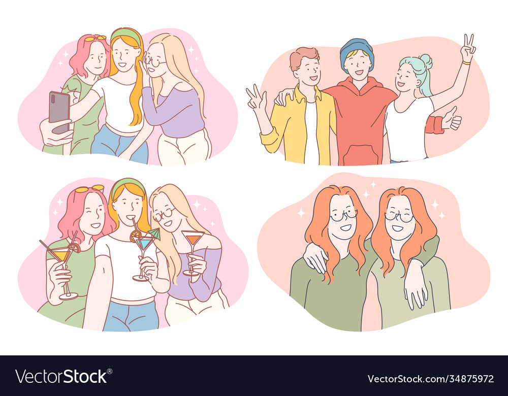 Party friendship friends having fun Royalty Free Vector