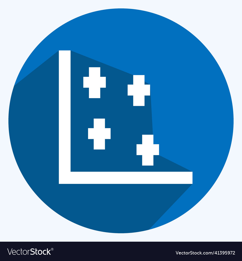Scatter plot ii icon in trendy long shadow style vector image Scatter plot ii icon in trendy long shadow style